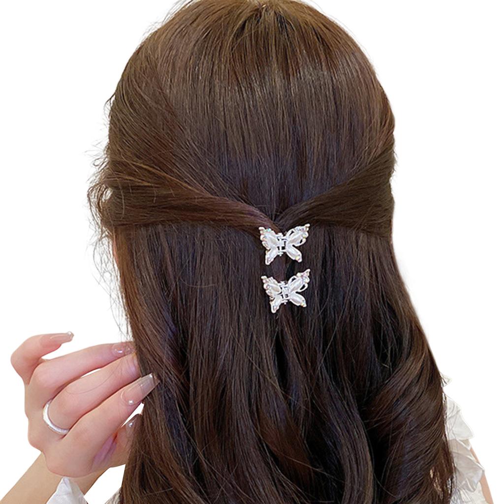 HH3662 Rhinestone Pearl Butterfly Small Hair Clip Alloy Elegant Design For Women Girls