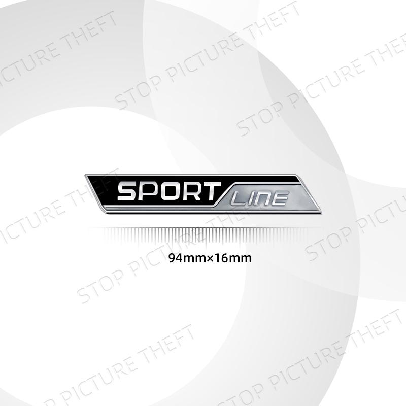 AAABV1 Metal Alloy Sport Line Logo Car Grille Badge Trunk Sticker Decoration Emblem For Skoda Fabia Octavia Citigo Rapid Kodiaq Karoq