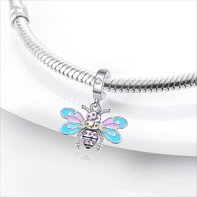 925 Silver Frog Leaves Flamingo Butterfly Pendant Charm for DIY Bracelet Fine Jewelry Fashion Accessories