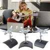 Contemporary Metal Guitar Support Silver Clamping Device Black Textured Base Perfect for Optimal Instrument Stability