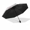 Kitty, Bow Themed Automatic Opening and Closing Umbrella, Brightly Colored 8-rib Portable Umbrella, Suitable for Men and Women, A Perfect Gift for Chr