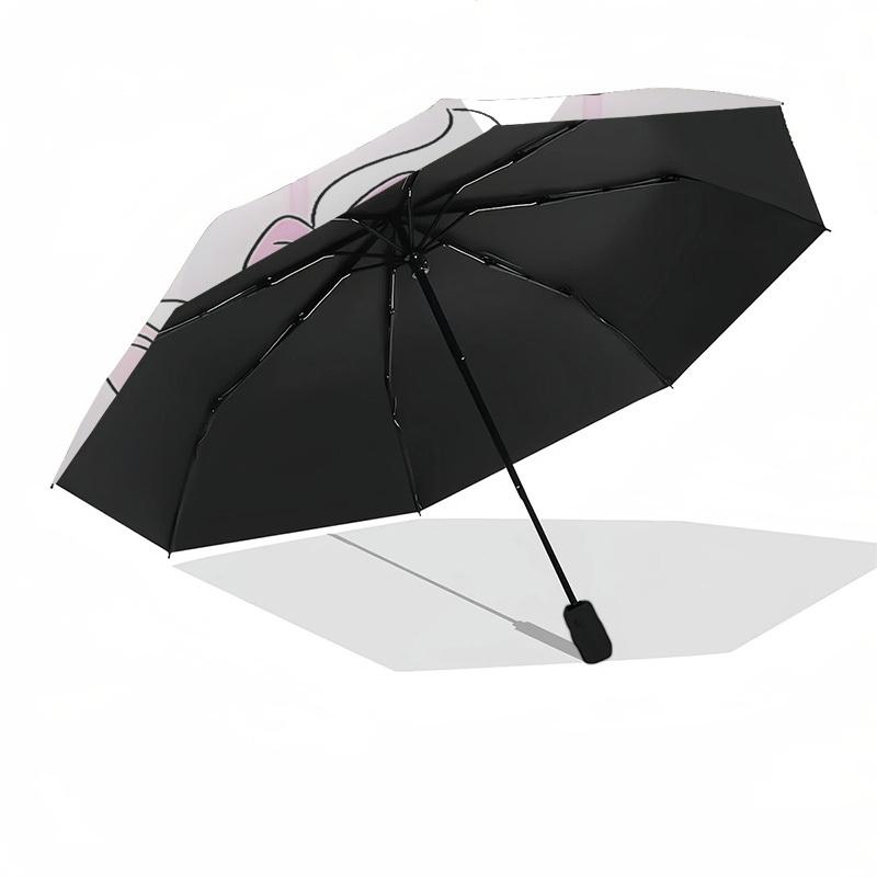 Kitty, Bow Themed Automatic Opening and Closing Umbrella, Brightly Colored 8-rib Portable Umbrella, Suitable for Men and Women, A Perfect Gift for Chr