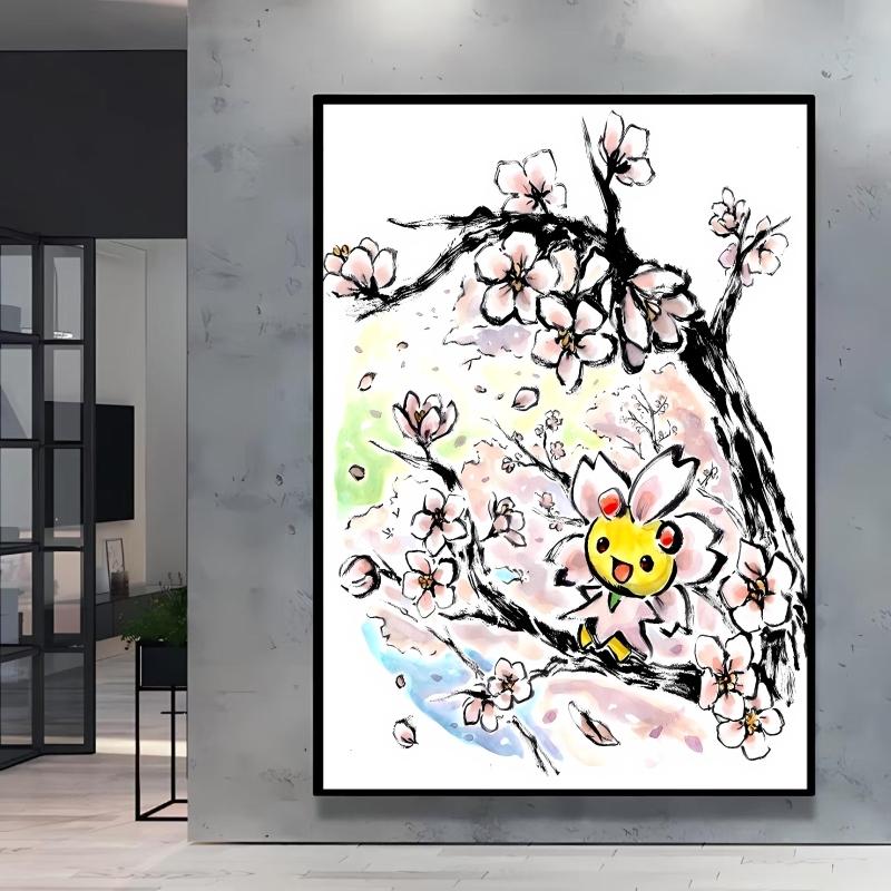Canvas Artwork Painting Pokemon Pikachu Picture Home Decor Classic Character Images Spray Painting Home Decor Holiday Gift