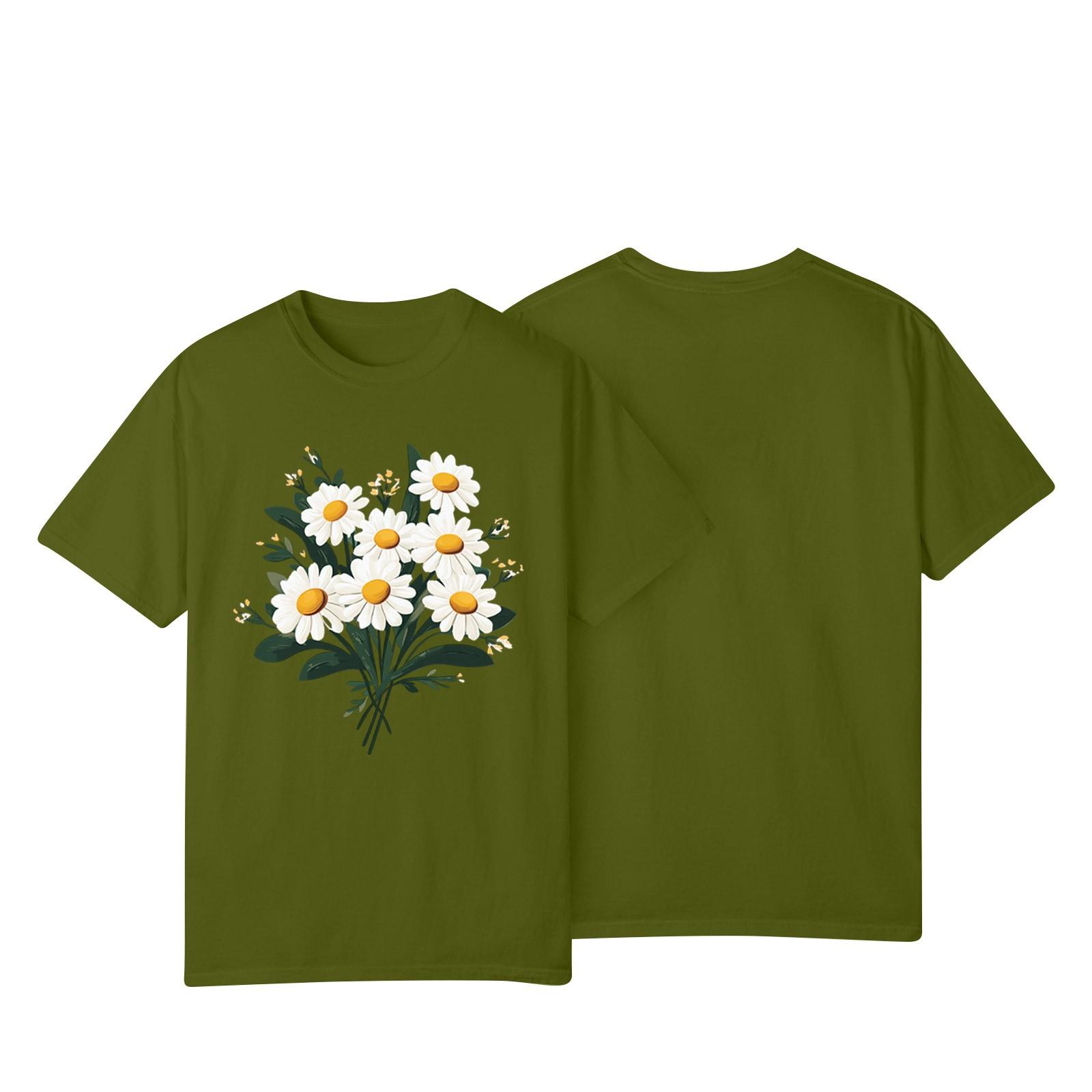 

Женская повседневная футболка с принтом подсолнухов Street Slim Fit с коротким рукавом L армия зеленый