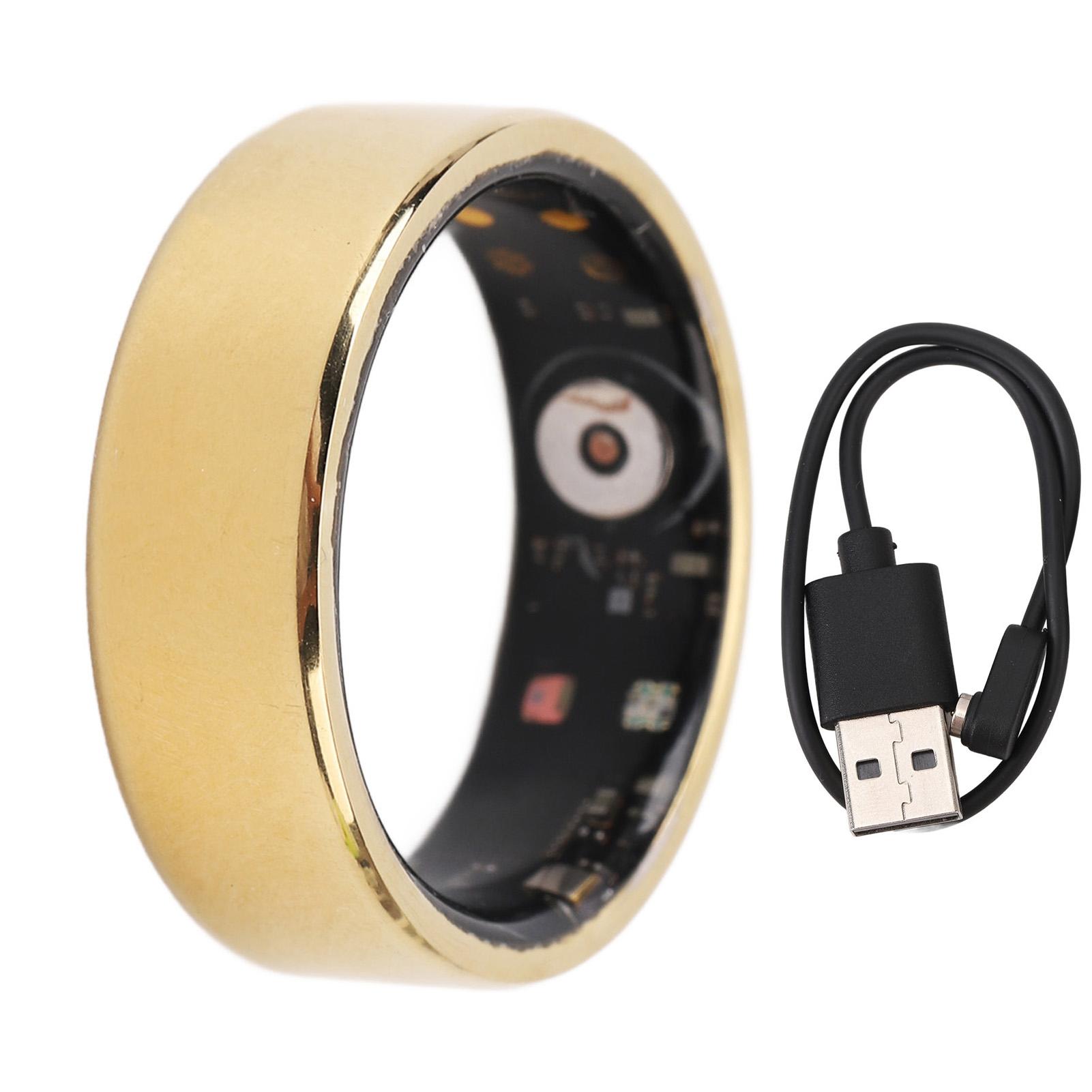 

Smart Health Ring Lightweight Sleep Monitoring Step Counting Fitness Health Tracker Ring Golden US
