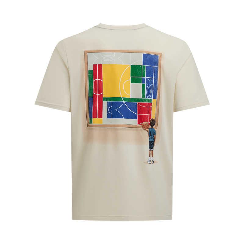 Under Armour Museum Color Block Print Loose Fit Sports Casual Short Sleeve T-Shirt Men Tops Rock 1390172-279
