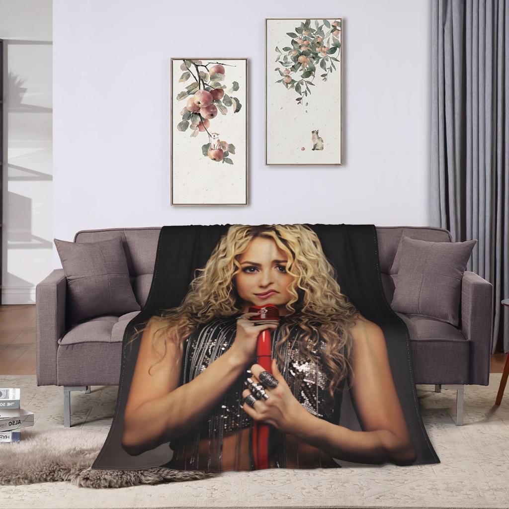 Shakira Deku Pěvačka Pop Měkká Zábavná Plyšová Přikrývka Na Gauč Pro Domácí Dekoraci Cestování Kancelář Flanelové Přehozy Na Postel