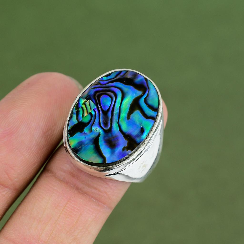 Abalone Shell Ring 925 Sterling Silver Ring Gemstone Jewelry Handmade Dainty Ring Abalone Shell Jewelry Gifts For Her Available In Ring Size