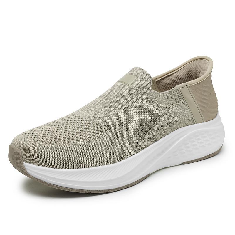 Men's shoes  new work sports leisure net shoes breathable thick soles with a slip-on flying knitting socks shoes