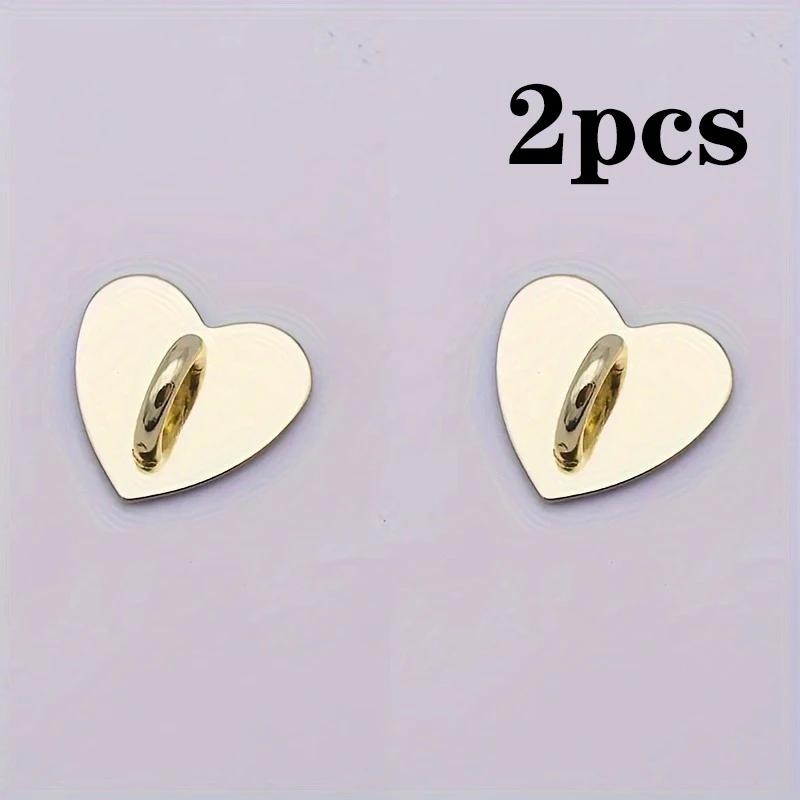 2 Pièces Porte-Charme de Téléphone en Métal en Forme de Cœur Cœur d'Amour Anneau de Doigt pour Téléphone Crochet Auto-Adhésif pour Support Arrière de Téléphone Portable