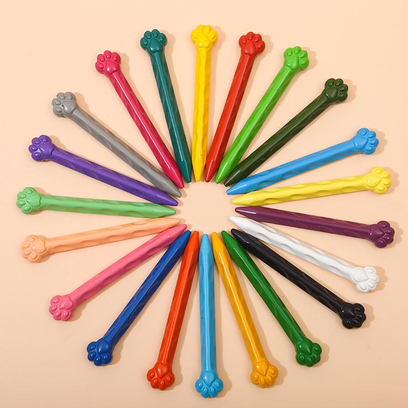 Waschbare Buntstifte für Kinder Dreieckig Katzenpfoten-Design 12 24 36 Farbenset Ungiftig für Vorschul-Bastelbedarf Malen