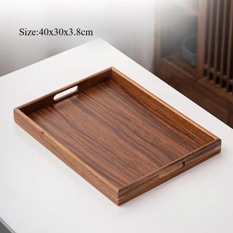 South American Walnut Wood Tray Rectangular Tray Tea Tray Household Tea Cup Storage Dessert Tray Restaurant Hotel Kitchen Decors