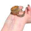 Lace Honeycomb, Wave Gem Bracelet, Antique, 18K Gold Plated, Silk Chisel Ball Zircon Bracelet