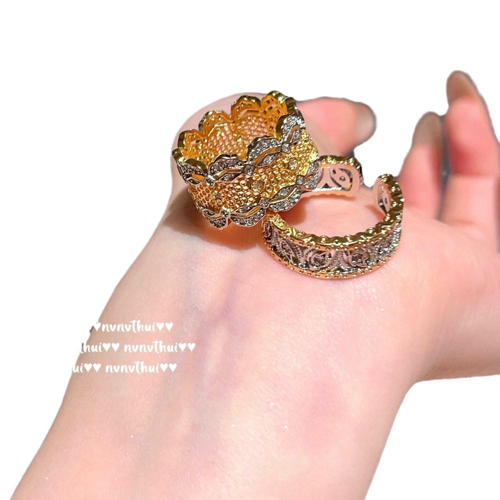 Lace Honeycomb, Wave Gem Bracelet, Antique, 18K Gold Plated, Silk Chisel Ball Zircon Bracelet
