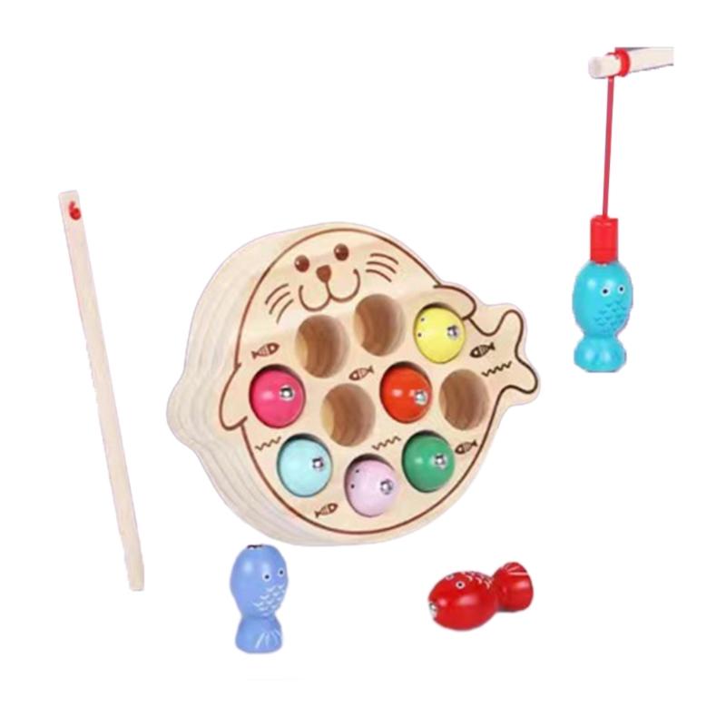 Magnetisches Angelspielzeug für Kinder Holz-Puzzle-Brettspielspielzeug Lernspielzeug Eltern-Kind-Handgeschicklichkeits-Aktivitätsspielzeug
