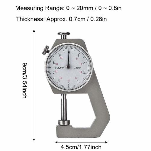 Yunir Measuring Gauge, 0-20mm 0.1mm Precision Pearl Thickness Bead Diameter Flat Head Pointer Instrument Portable Gauge Caliper for Jewelry Craft Make