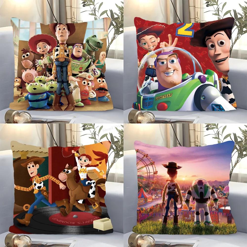 Animated Movie T-Toy S-Story Pillow Case Square Pillow Bedroom Sofa Leisure ComfortCushion Car Living Room Home Decoration 40X40