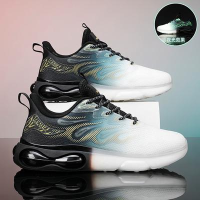 New Autumn Men's Luminous Casual Shoes Breathable Air Cushion Running Shoes Black Sneakers Men's Shoes