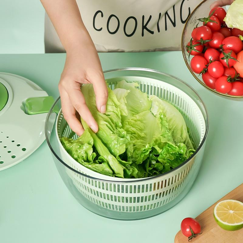 4L Gemüse-Dehydrator Haushalt Obstsalat-Dehydrator Küche Gemüsewasch-Abtropfkorb Gemüse-Abtropf