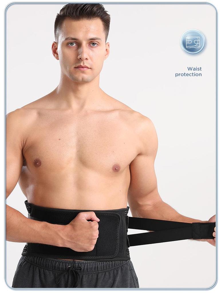 Dual Compression Sports Waist Trainer: Elastic, Breathable Support for Lumbar Spine and Intervertebral Disc Fixation