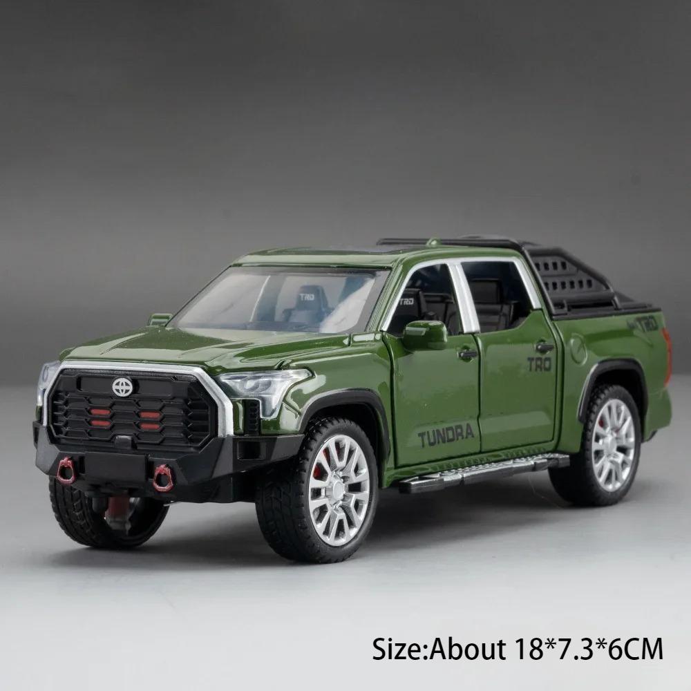 1:32 Scale Tundra MAMMOTH Pickup Model Toy Car Pull Back Sound Light Off-road Vehicle Metal Diecast Models Boys Collection