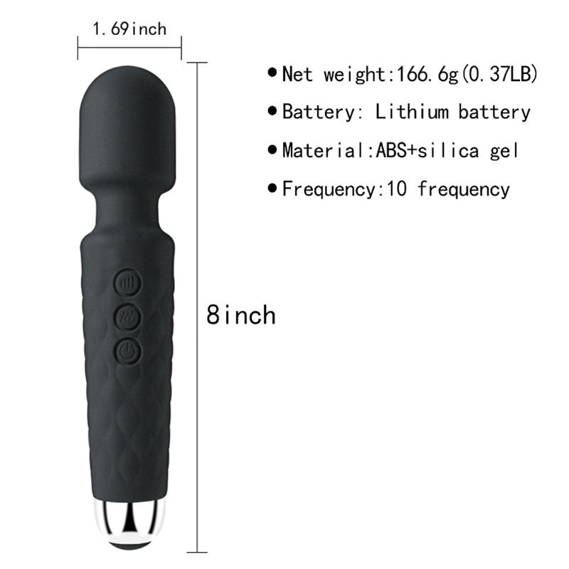 Women's 20-frequency Rechargeable Silicone Vibrating Av Stick Female Sex Toys Flirting and Masturbating Equipment
