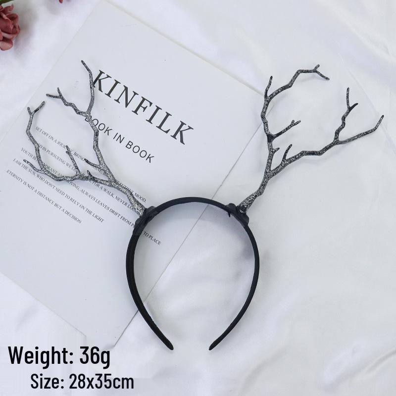 Mori Style Reindeer Antler Headband - Cute Christmas Fairy Hair Accessory for Theater and Makeup