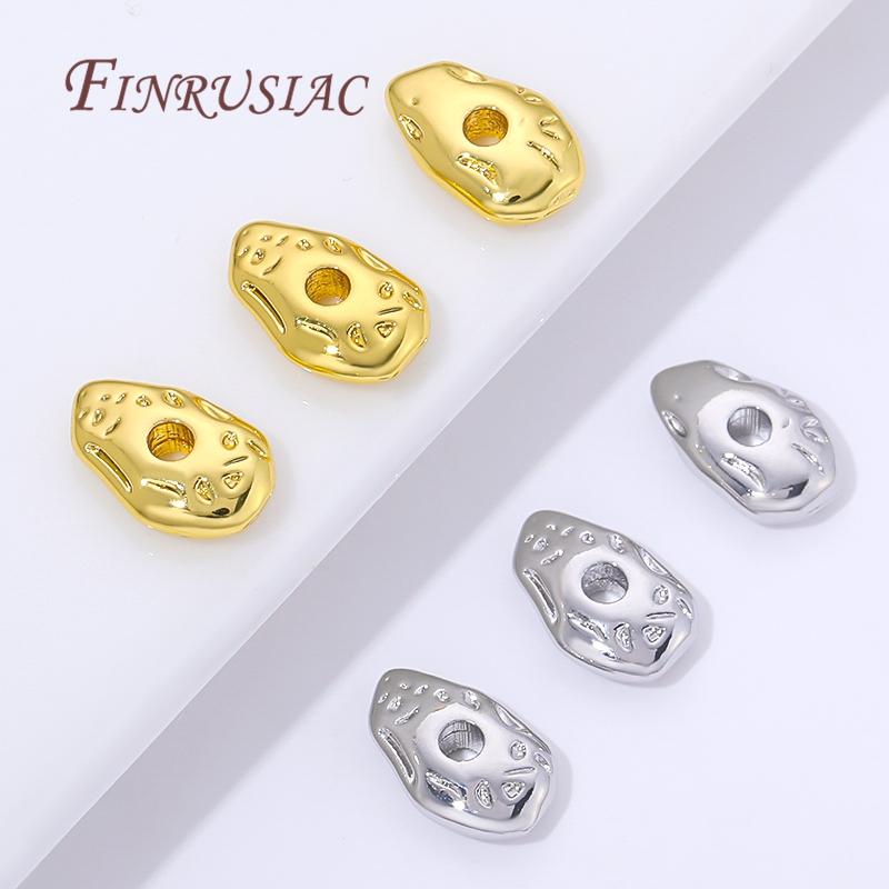 9.4x6mm 18K Gold Plated Irregular Spacer Beads For Jewelry,Metal Separator Beads DIY Bracelets&Necklaces Making Accessories