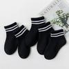 5 Pairs Kids Cotton Short Socks Spring Autumn Fashion Sports Socks For Baby Boy Girl Student Black White Pink Age 1-12 Years