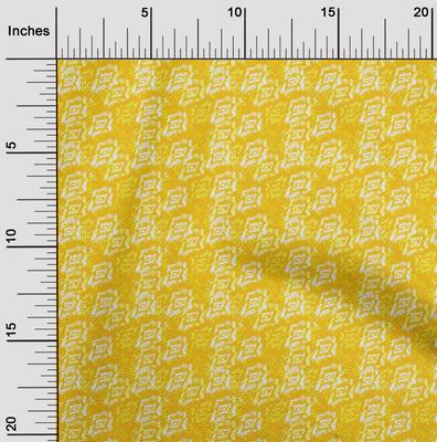 Cotton Cambric Yellow Fabric Tie Dye Sewing Material Print Fabric By The Yard 42 Inch