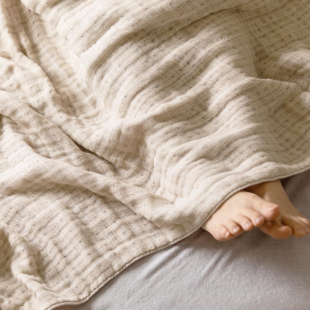 

IRIS OHYAMA Полотенце Марля и Натуральное Антибактериальное и Машинное Пушистое и Бежевое Одеяло, 8-слойная Конструкция, Влагоудерживающее Дышащее, 100%