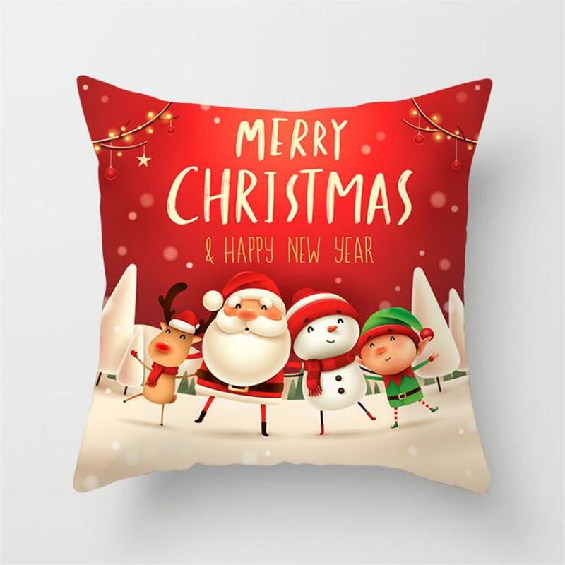Merry Cristmas Pillow Case Xmas Navidad Gifts New Year 2022 Merry Christmas Cushion Cover Home Christmas Decorations