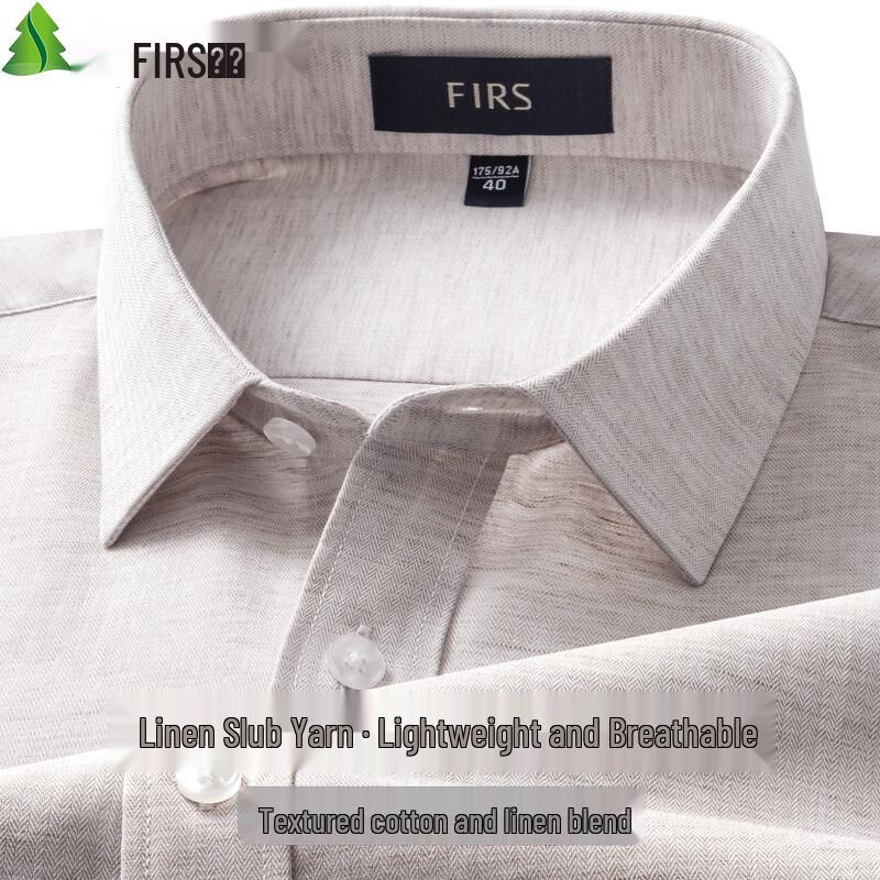 

Мужская рубашка FIRS с пятнистым рисунком из льна с длинным рукавом 40