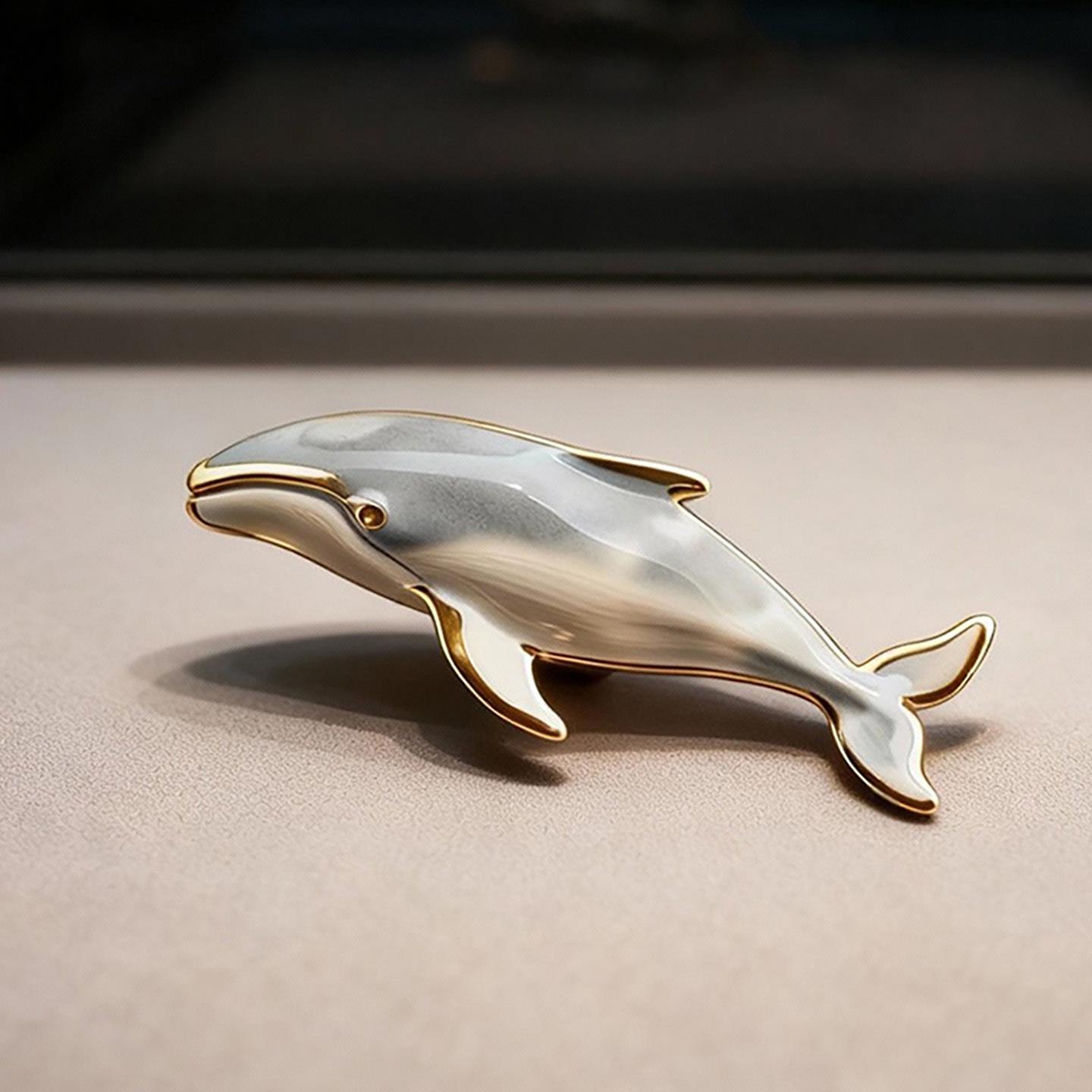 Bo Xin Yun Original Little Whale Ocean Brooch - Chinese Style Marine Life Accessory Gift Pin