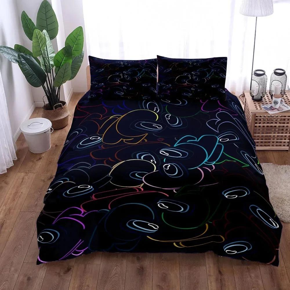 3D Print Cartoon Space Astronaut Duvet Cover Set, Teen Boys Gaming Theme Bedding, Soft Polyester Bed Linen with 1/2 Pillowcases
