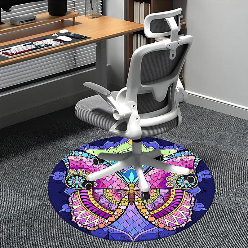 

Colorful Butterfly Office Carpet Chair Mats, Vibrant Floral Design for Home Decor, Office Carpet, Living Room Gift, Bedroom Rug, Suitable for Various 80cm by 80cm