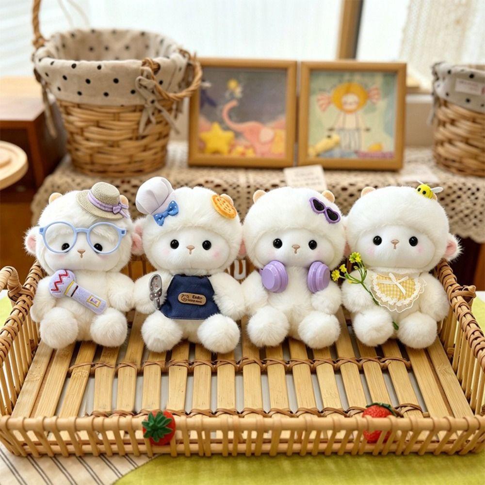 Soft Sheep Doll Keychain Plush Backpack Pendant Ornament Cute Bag Hanging Decor Bag