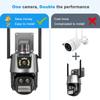 9MP WiFi IP Drei-Objektiv 8x Zoom Außen PTZ KI-Tracking Intelligenter Sicherheitschutz CCTV Überwachungskamera