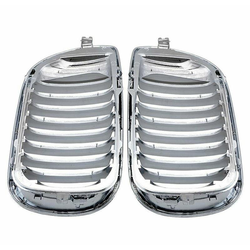 1 Pair Car Chrome Front Bumper Kidney Grill Fit for BMW E46 4 DOOR Sedan 320i 325i 325Xi 330i 330Xi LCI Facelift 2002-2005