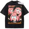 Anime SPY×FAMILY Anya Yor Loid Forger Peripherals Graphic Print T-shirt Men Women O-neck Cotton Retro Washed Summer New Tee Loose Casual Oversized Top