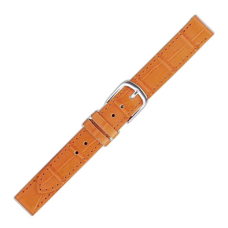 

[Eikou] maruman watch band Cow (embossed crocodile) made in Japan orange 12mm A2512/S 95653