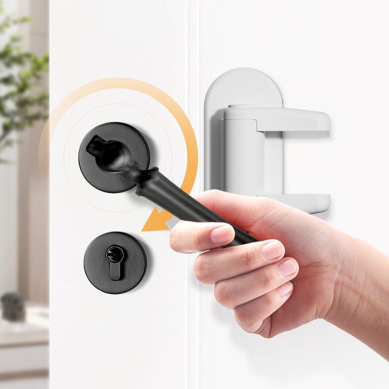 New Product Room Door Handle Lock Safety Lock Baby Children Anti-opening Door Lock Non-punching Door Handle Fixed Lock