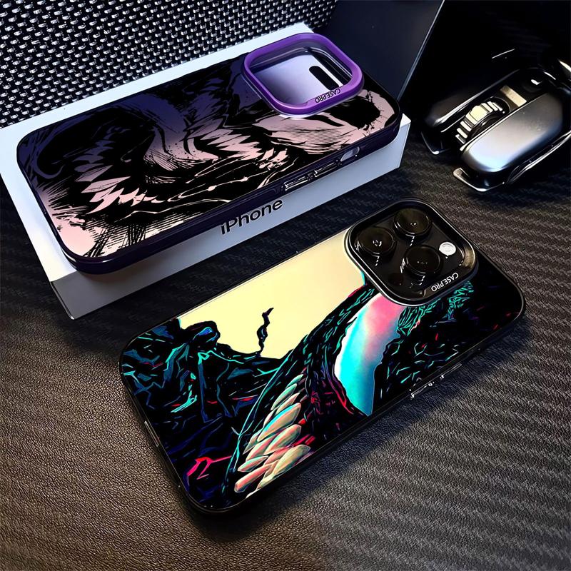 Skvělé barevné stříbrné pouzdro Marvel Venom pro Apple iPhone 15 14 13 11 12 13 Pro Max 14 Plus Funda Luxusní zadní kryt telefonu