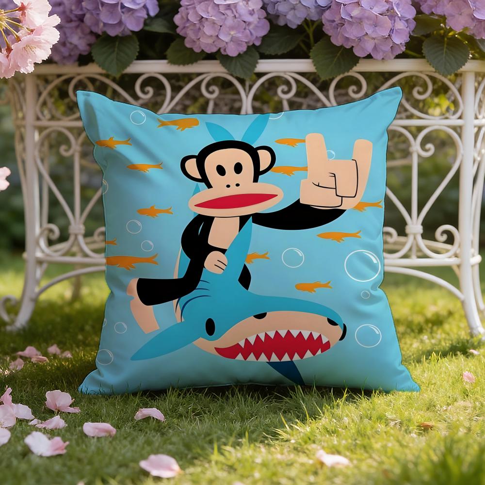 Cartoon P-Paul Frank Monkey Cushion Cover Home & Car Dual-Scene Pillow Cover: Reversible for Premium Comfort