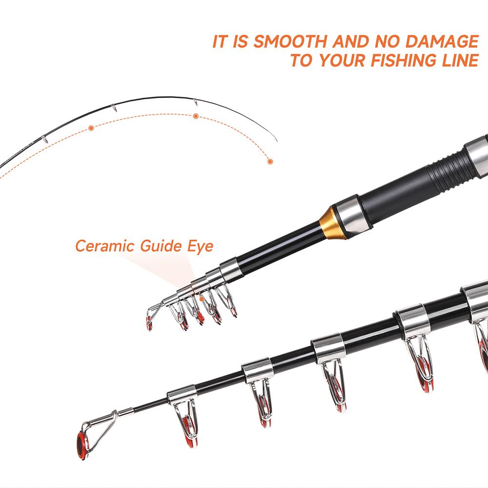 Super Mini Krótkie Wędki Teleskopowe Spinningowe 1.0M-2.3M Wygodne Łatwe do Przenoszenia Towary Wędkarskie Akcesoria