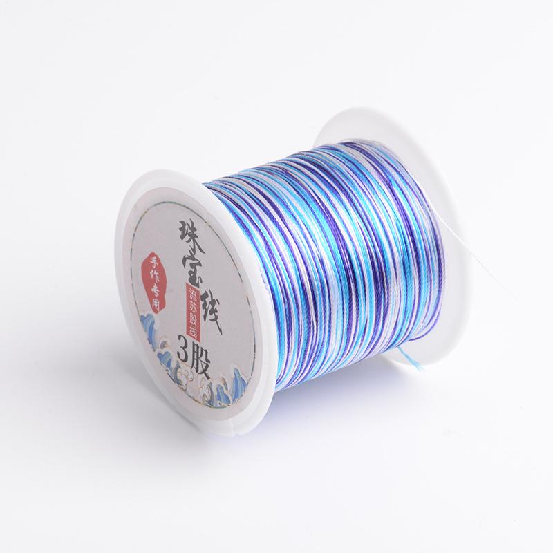 Three Fish Iridescent Gold & Jade Tassel Weaving Line (3/6/9 strands) for DIY Handmade Crafts