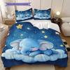 Elephant Pattern Bedding Quilt Set Quilt Cover Pillowcase Home Decoration Birthday Gift (1 * Duvet Cover + 2 * Pillowcase, Without Core)