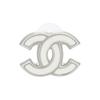 Chanel 25S Spring Summer Two-Tone Logo Metal Earrings Unisex Earrings Silver White ABF565-B20465-U0776