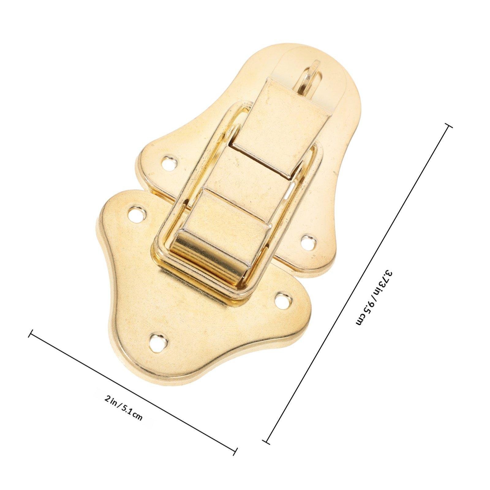 

1Set Decorative Duckbilled Hasp Latch Iron Hardware for Small Boxes Chests Toolboxes Jewelry Cases Cabinets Suitcases Retro золотистый