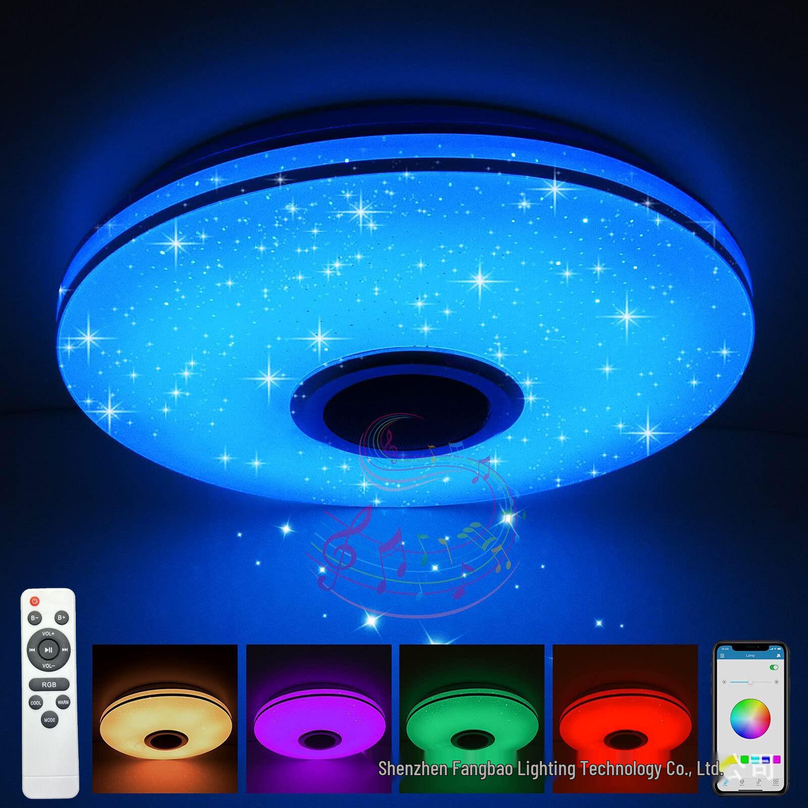 

Потолочный светильник-динамик LED Bluetooth с RGB-подсветкой и пультом дистанционного управления для спальни